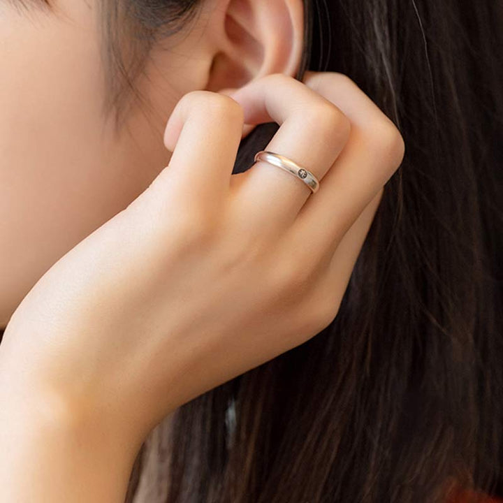 Anello di coppia di benedizione del Buddha Buddha Stones in argento sterling 925, zodiaco cinese, natale - image 3