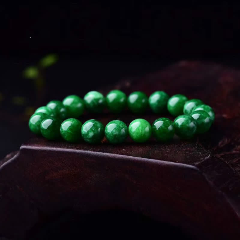 Braccialetto di perline di giada ciano Buddha Stones Calm Harmony