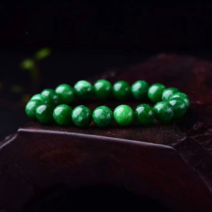 Braccialetto di perline di giada ciano Buddha Stones Calm Harmony