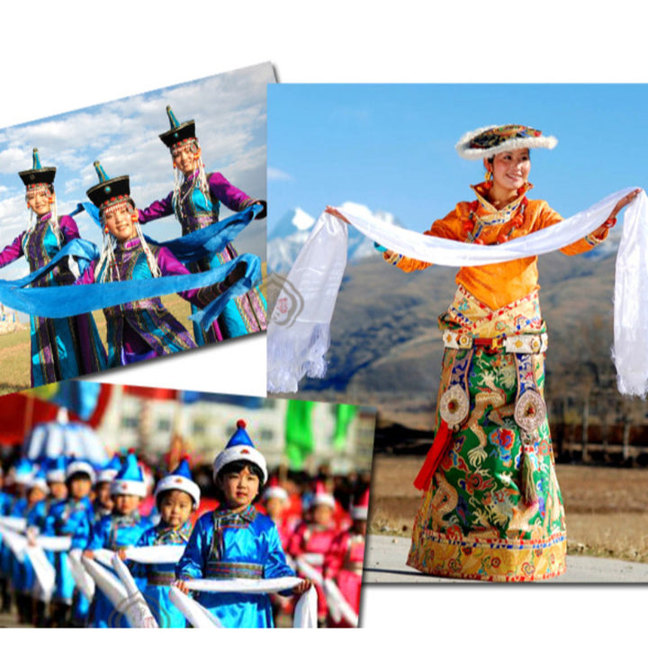 Decorazione Khata di 5 colori di buon auspicio della benedizione tibetana