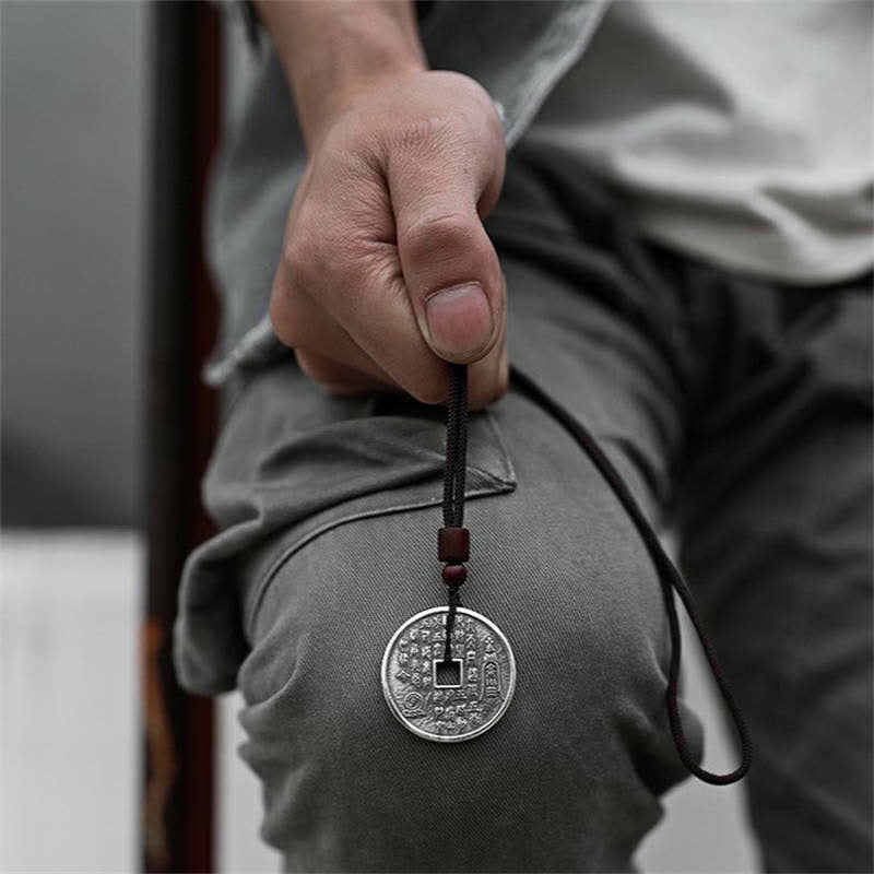 Buddha Stones Bagua Yin Yang Moneta di rame Stella Equilibrio Energia Collana Pendente - image 5