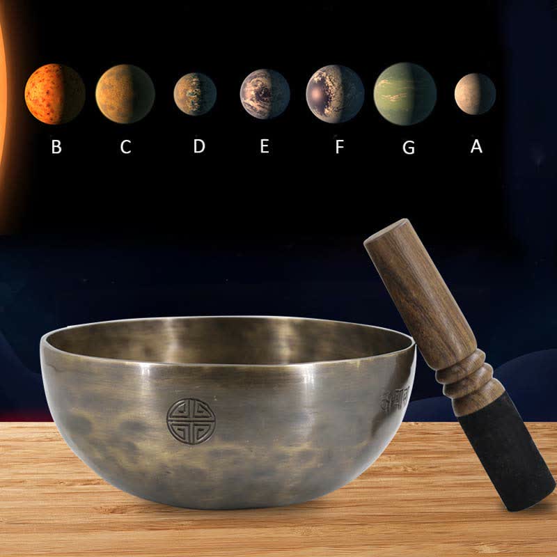 Ciotola sonora Luna Piena Arcobaleno Lunare, Realizzata a Mano per Guarigione e Meditazione, Set di Ciotola Sonora per Energia Positiva - image 2
