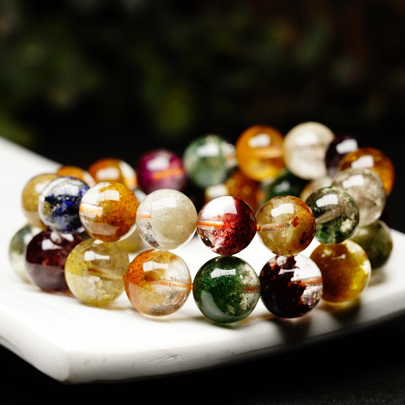 Braccialetto dell'amore con pietre preziose naturali Buddha Stones, cristallo, varie pietre preziose