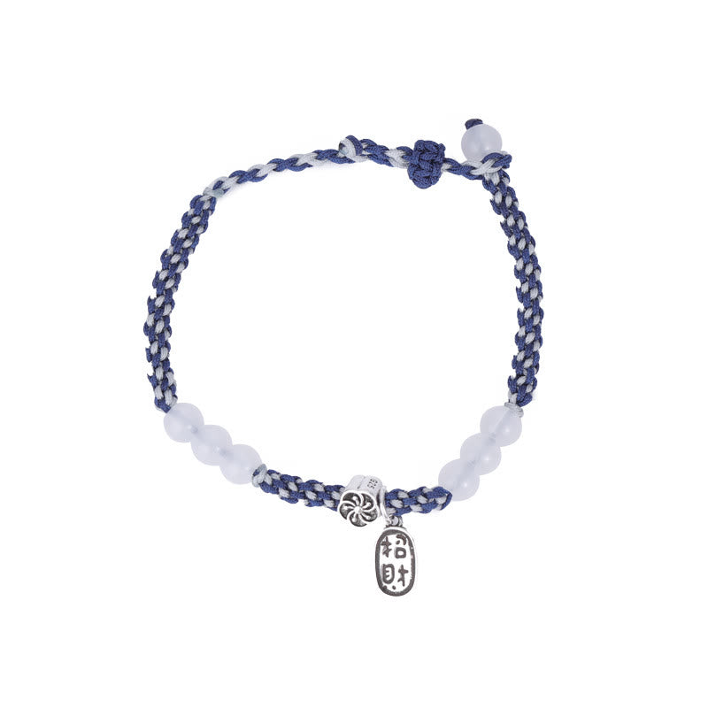Braccialetto di corda portafortuna fatto a mano con Buddha Stones