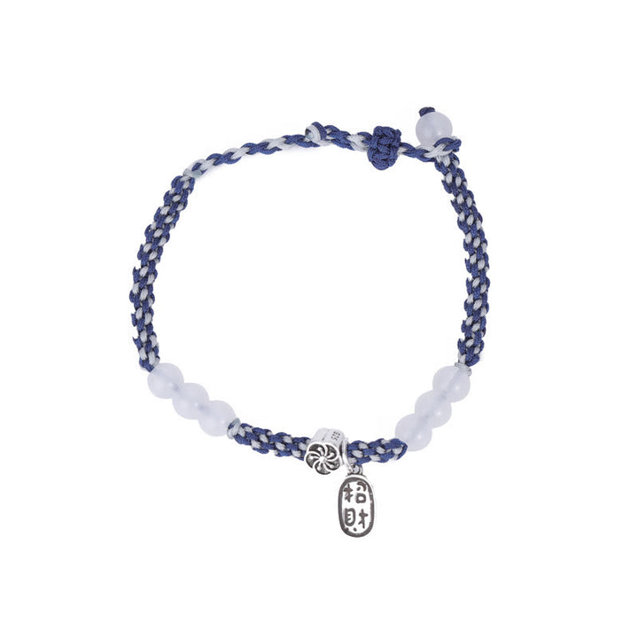 Braccialetto di corda portafortuna fatto a mano con Buddha Stones