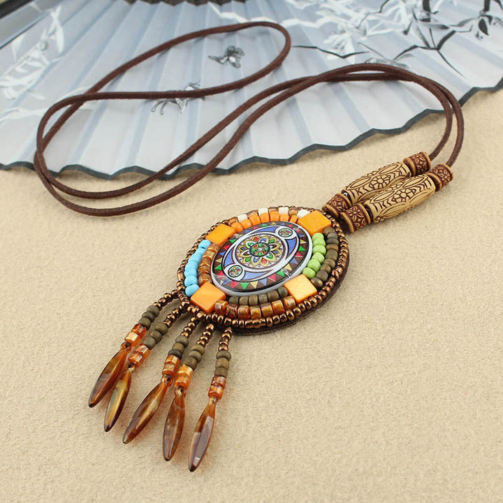 Buddha Stones Mandala Pattern Perline Collana Creatività Ciondolo