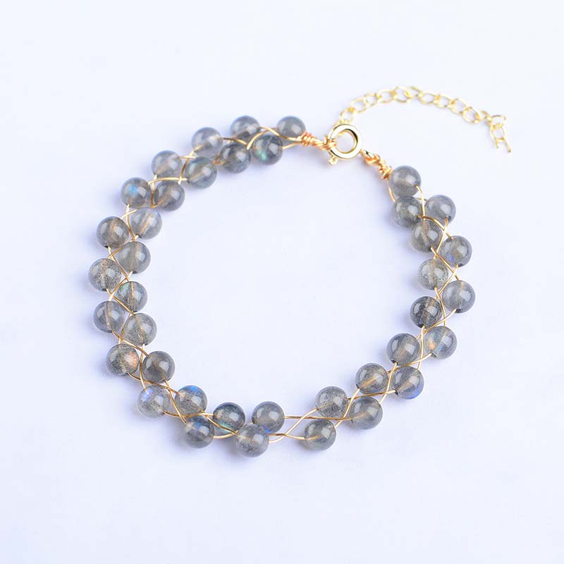 Braccialetto di benedizione dell'amore con pietra di luna naturale Buddha Stones