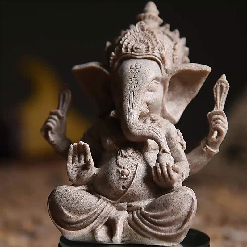 Buddha Stones Ganesh Ganpati Statua Elefante Ricchezza Benedizione Decorazione Casa