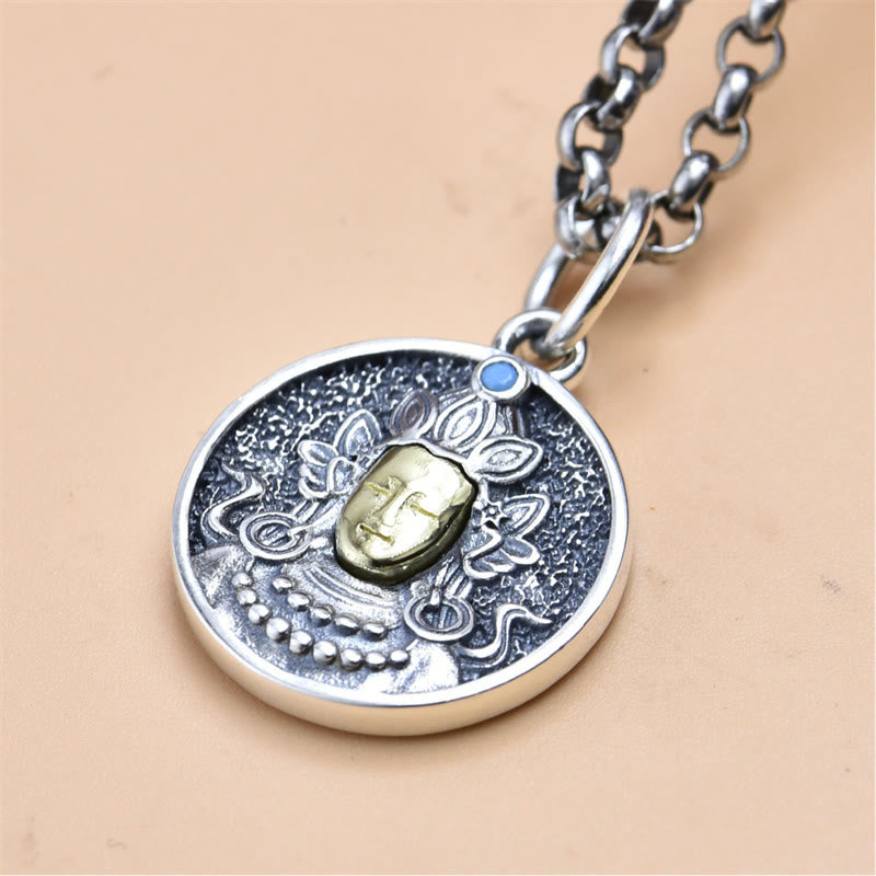 Collana con ciondolo di protezione Vajra con doppio Dorje Tara verde in argento sterling 925 Buddha Stones - image 5