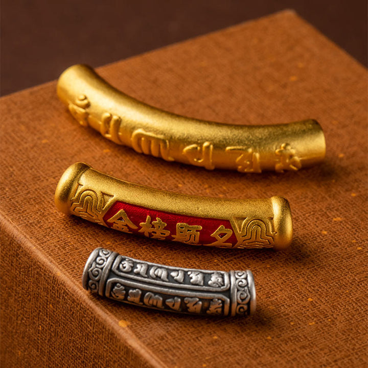 Buddha Stones 999 Sterling Silver Tibet Fatto a mano Om Mani Padme Hum Fu Carattere TopRank Carattere Fortuna Braccialetto Intrecciato