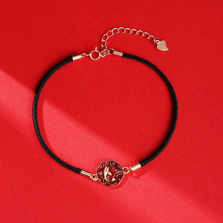 Bracciale intrecciato a mano Buddha Stones 925 Sterling Silver Luck Koi Fish Cambia Colore Ricchezza