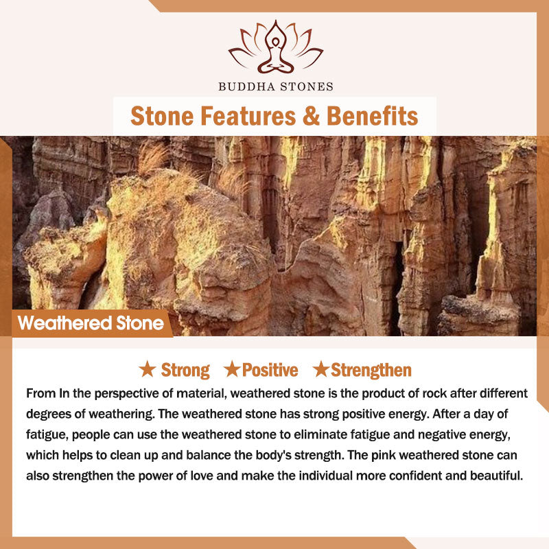 Braccialetto rinforzante in pietra invecchiata Om Mani Padme Hum Buddha Stones