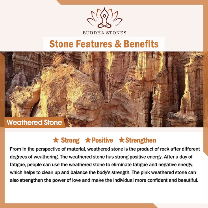 Braccialetto rinforzante in pietra invecchiata Om Mani Padme Hum Buddha Stones