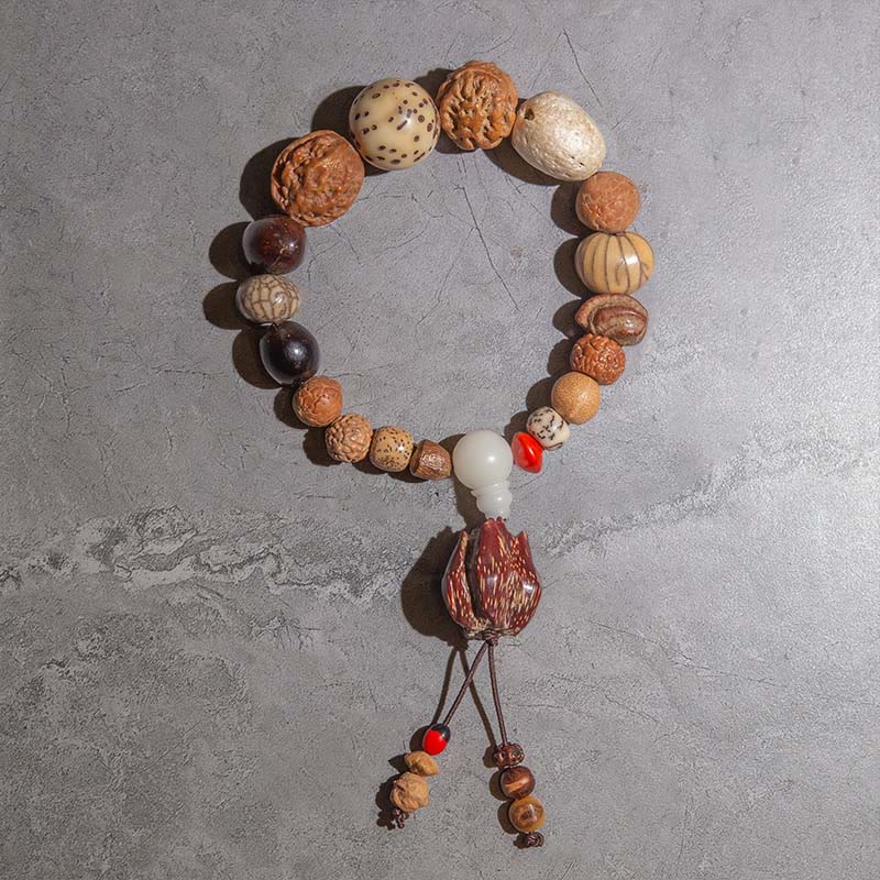 Buddha Stones 108 Mala Beads Bodhi Seed Fortuna Ricchezza Braccialetto Polso Mala