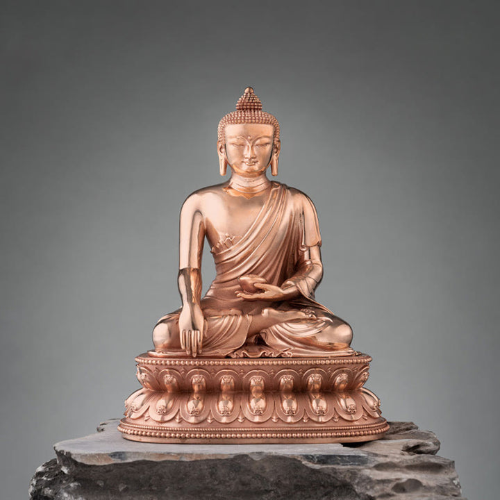 Statua di Buddha Gautama Shakyamuni in rame, decorazione per la casa