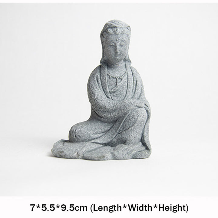Buddha Stones Avalokitesvara Statua Benedizione Decorazione per la casa - 7*5,5*9,5 cm - image 5