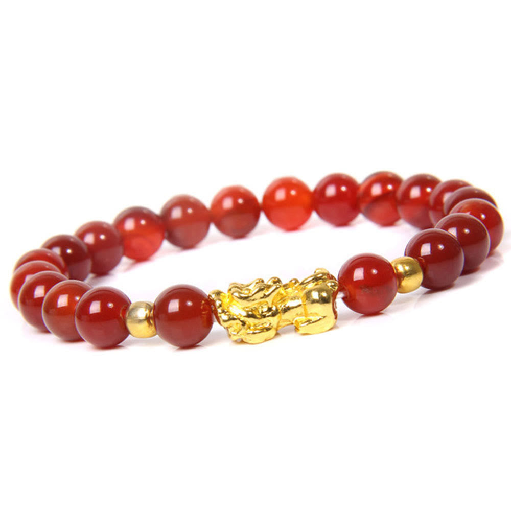 Bracciale della ricchezza in ossidiana Pixiu fortunata con Buddha Stones FengShui