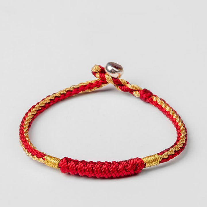 Braccialetto di protezione con corda portafortuna intrecciata fatta a mano in Buddha Stones tibetane