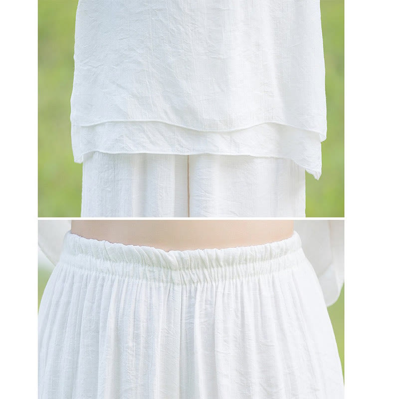 Tai Chi Meditazione Preghiera Zen Spirituale Mattina Pratica Abbigliamento Donna Set - image 4