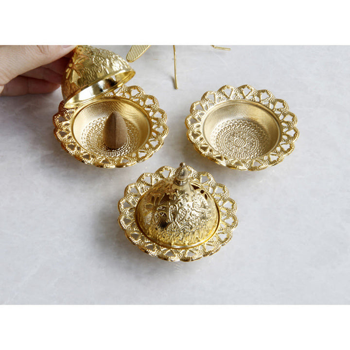 Mini bruciatore di incenso per meditazione Tibetan Gold