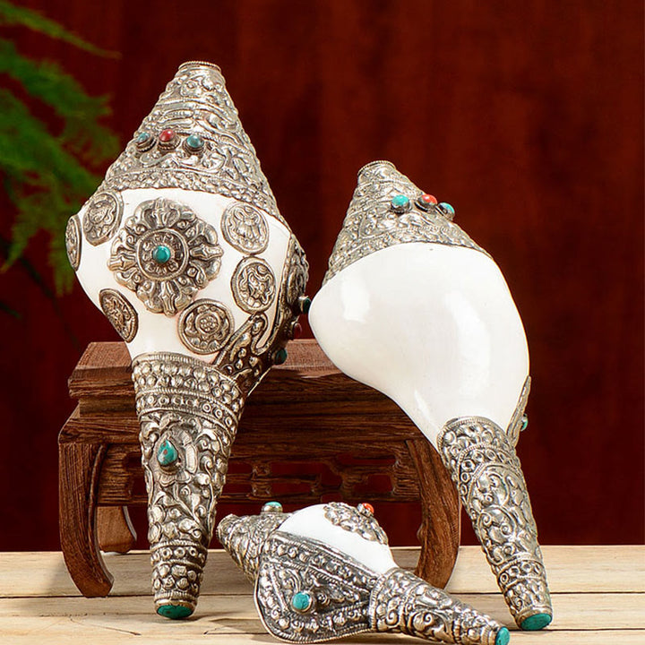 Conchiglia naturale tibetana Shankha conchiglia conchiglia ricchezza fortuna decorazione della casa - image 1