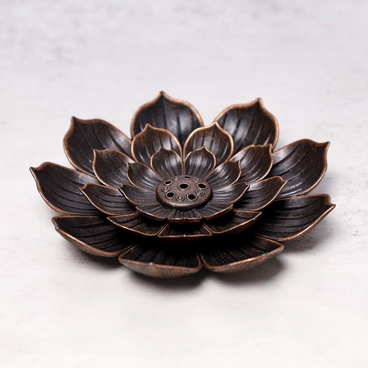 Buddha Stones Bruciatore di incenso creativo a sei fori di loto