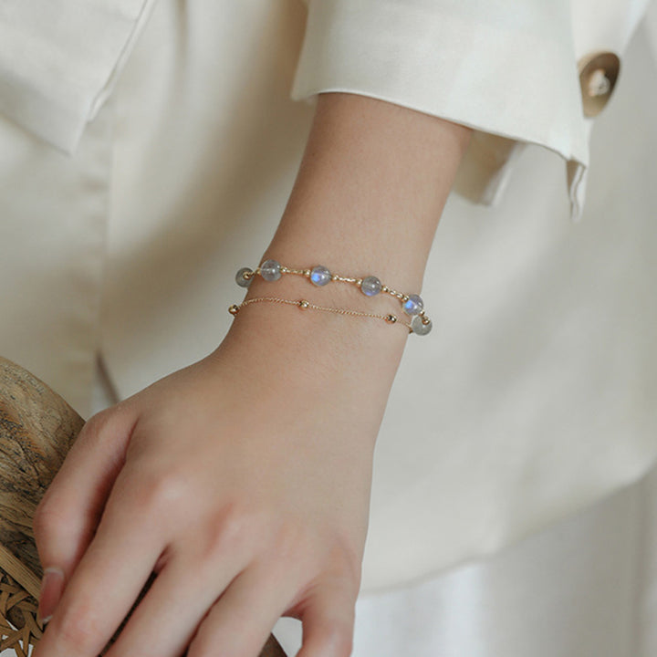 Bracciale a catena affascinante e positiva in pietra di luna