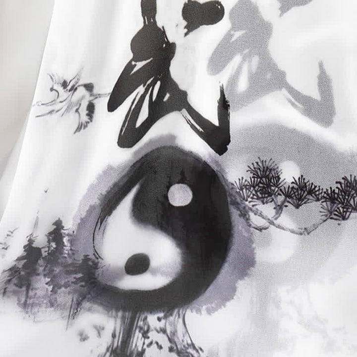 Buddha Stones 3 pezzi Yin Yang Albero Tai Chi Spirituale Zen Pratica Meditazione Preghiera Uniforme Unisex Abbigliamento Set