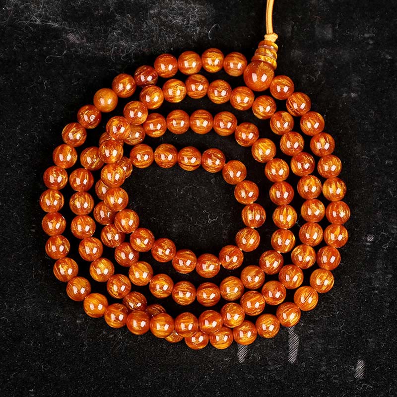 Buddha Stones Golden Sea Willow Braccialetto Mala Successo Positivo