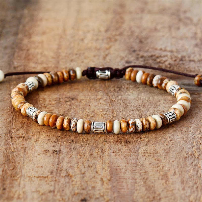 Braccialetto con perline positive Picture Jasper