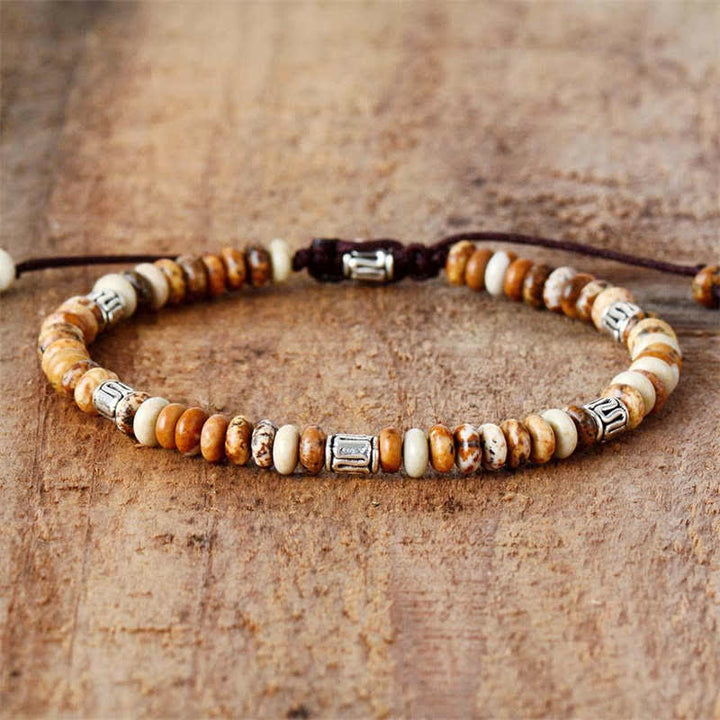 Braccialetto con perline positive Picture Jasper