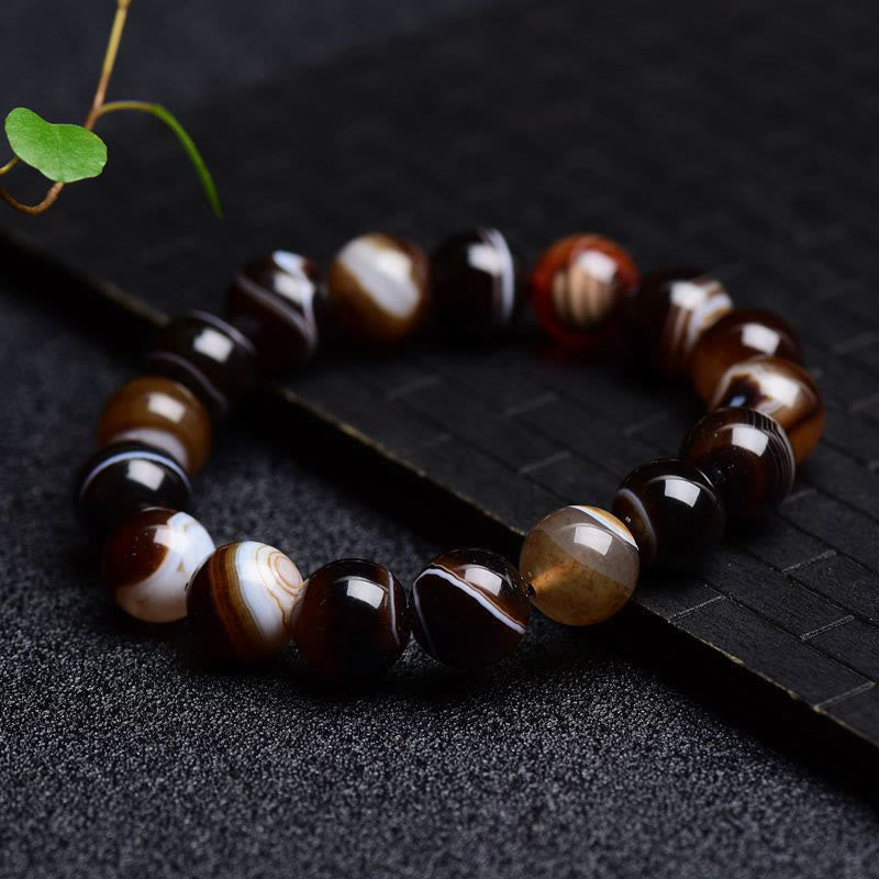 Braccialetto Buddha Stones Tibetano Sardonyx Felicità Positivo