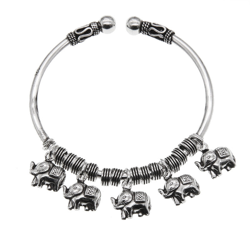 Bracciale Buddha Stones 925 Sterling Silver Elephant Strength Braccialetto