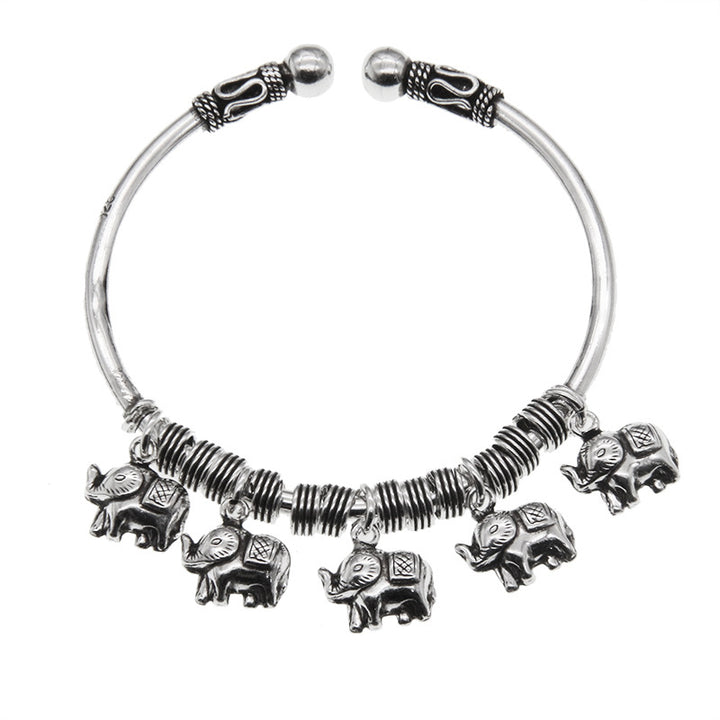 Bracciale Buddha Stones 925 Sterling Silver Elephant Strength Braccialetto