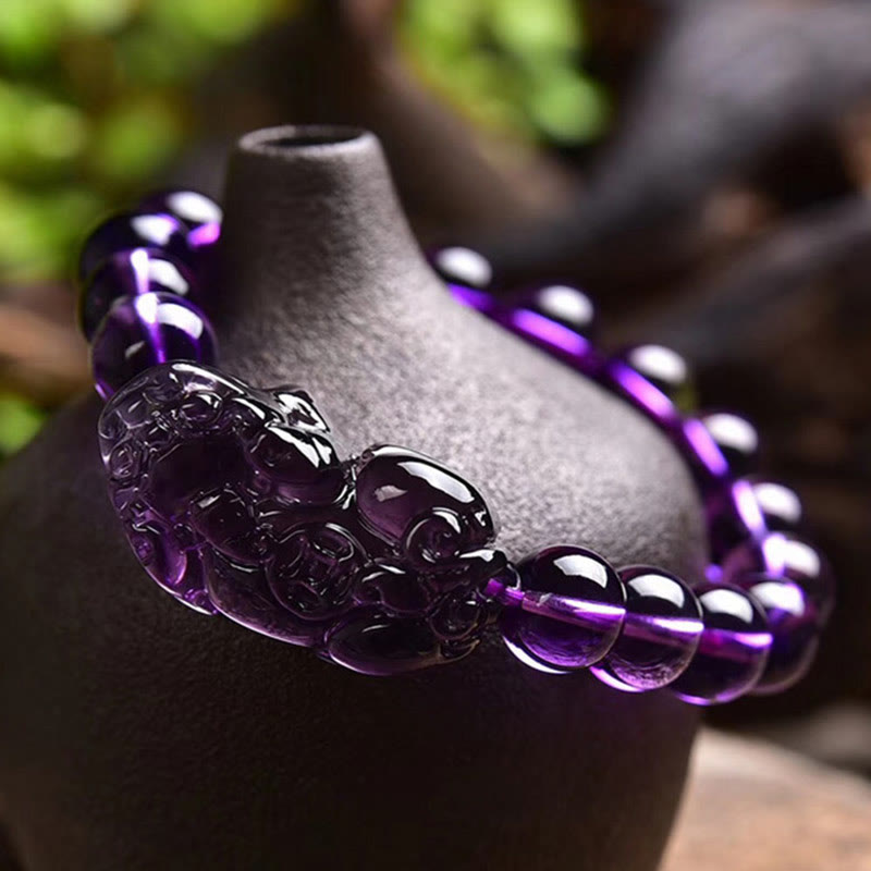 Braccialetto Buddha Stones Feng Shui Ametista Fortuna Ricchezza - image 4