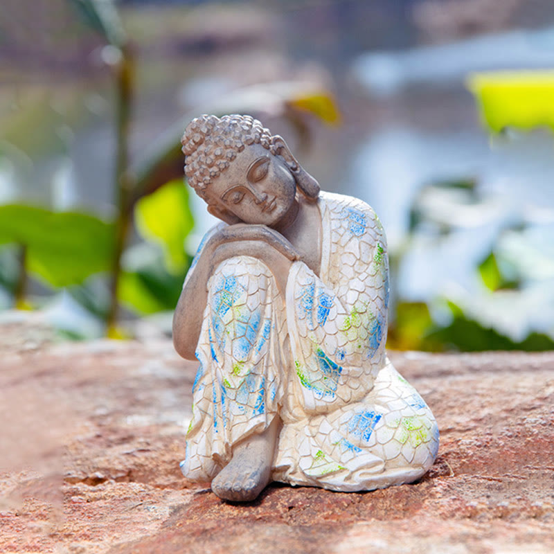 Statua in resina di Buddha Zen in meditazione, decorazione per la casa