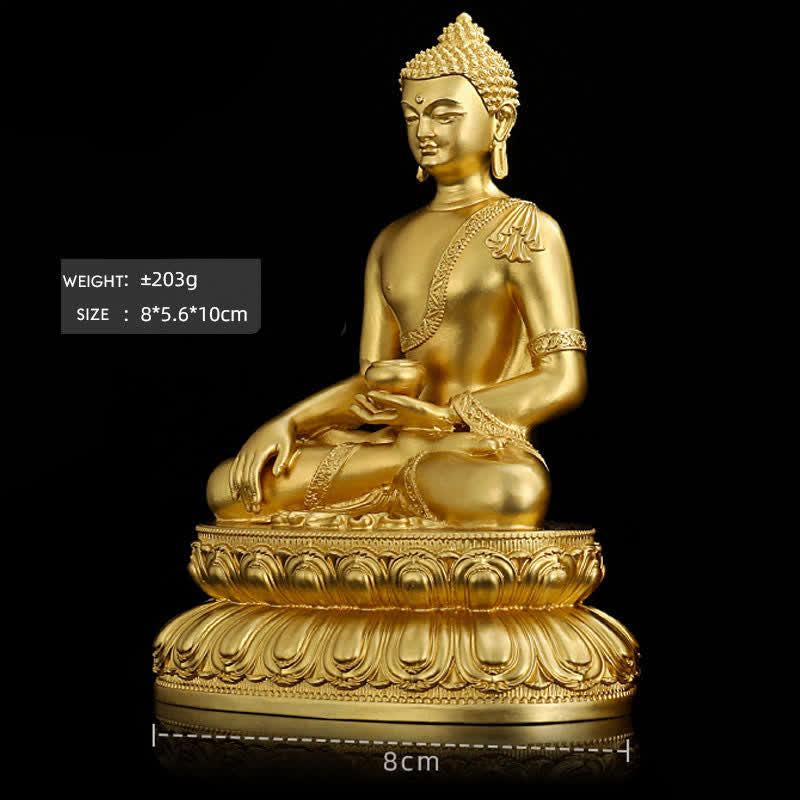 Statua di Buddha della medicina Shakyamuni Amitabha, statua in rame della serenità, decorazione per la casa - image 6