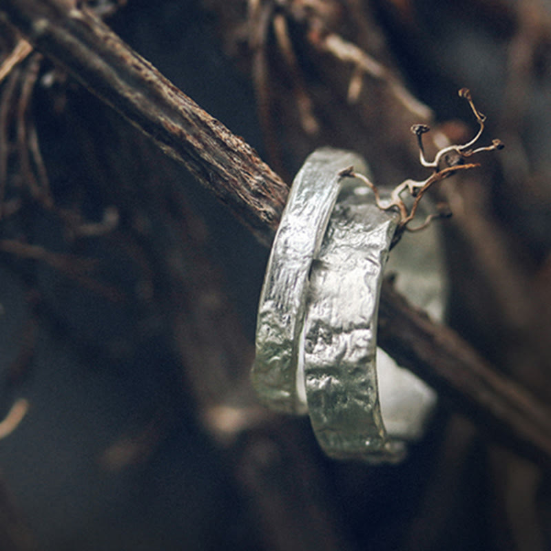 Anello di coppia di benedizione con design semplice in argento sterling 925 Buddha Stones