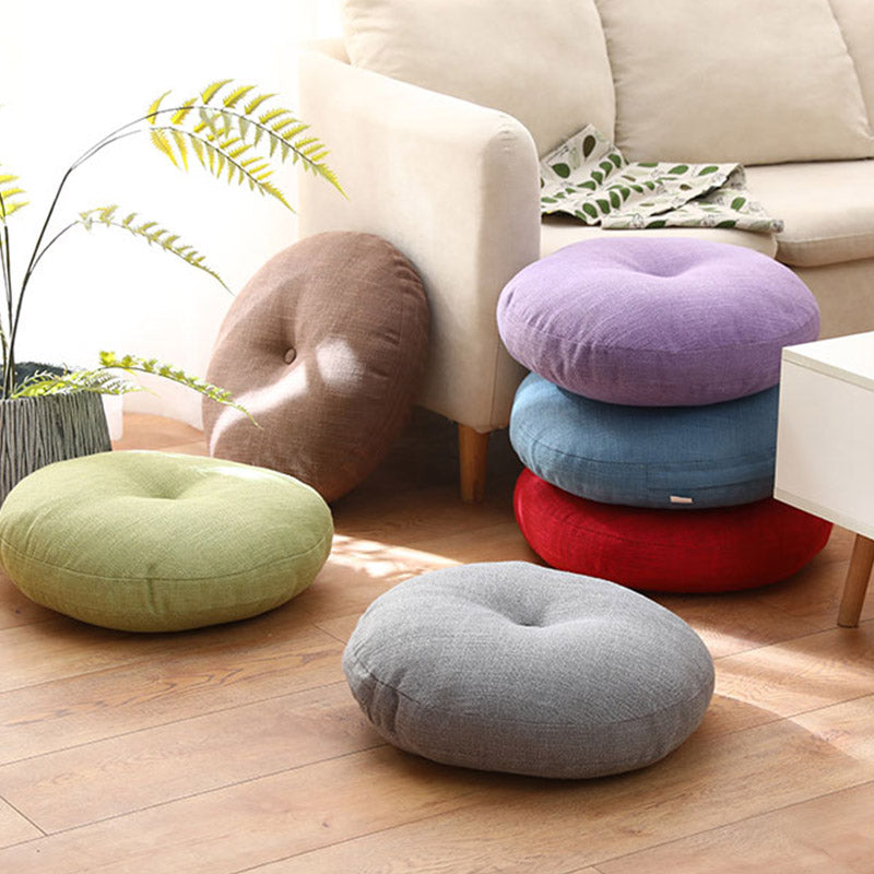 Cuscino per seduta da meditazione in lino con motivo semplice Buddha Stones e loto, decorazione per la casa e il soggiorno