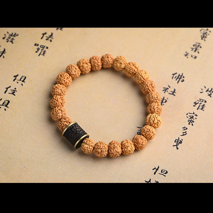 Buddha Stones Tibet Rudraksha Bodhi Seme Ricchezza Auspicio Bracciale