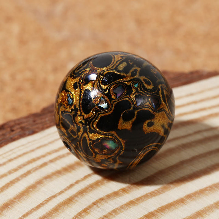 Braccialetto di perle di lacca multicolore naturale Buddha Stones Calm