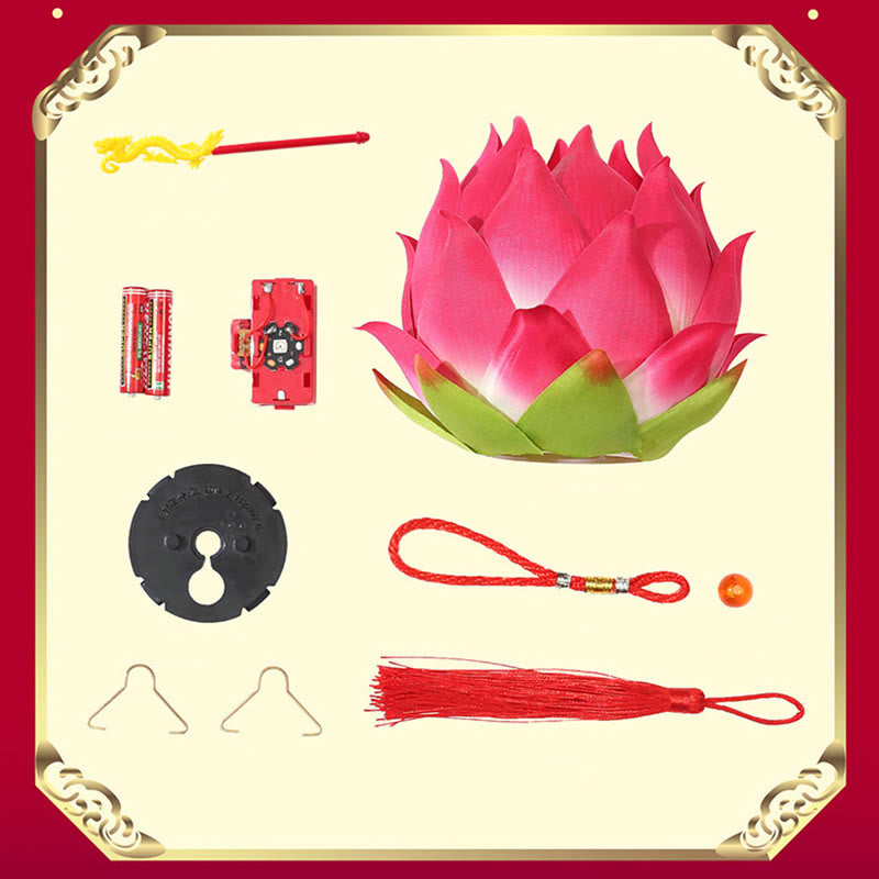 Decorazione lampada lanterna drago fiore di loto fai da Buddha Stones
