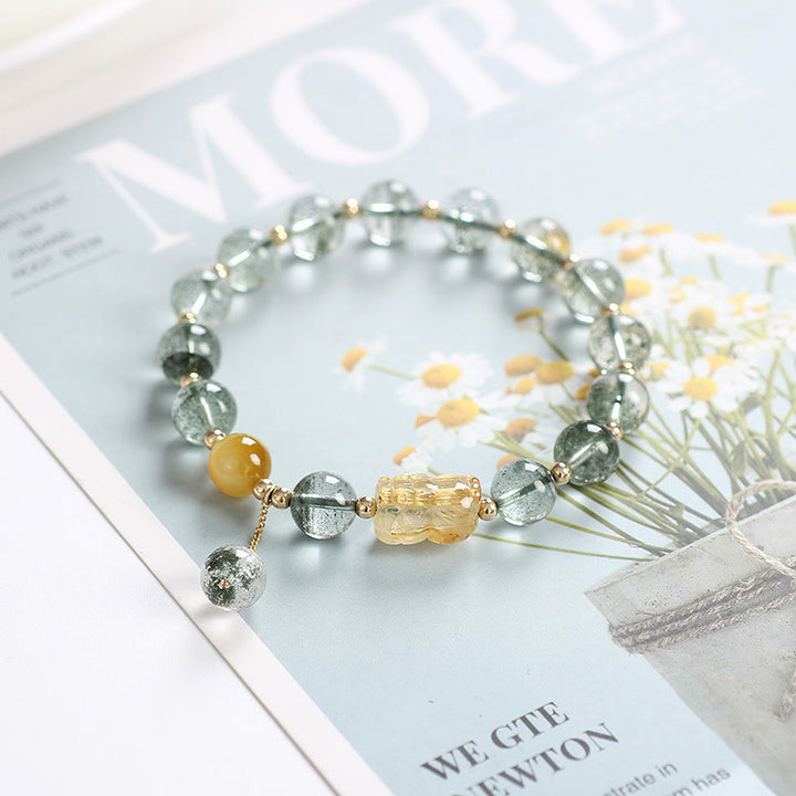 Bracciale Buddha Stones Green Phantom Citrine PiXiu Confidence