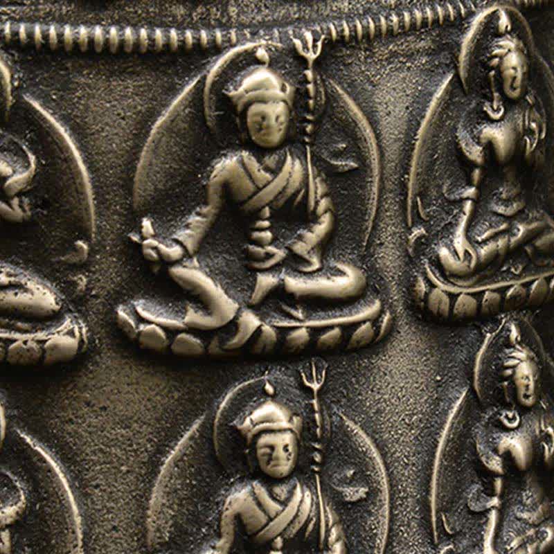 Campanello a vento con drago e Buddha inciso tibetano, decorazione da appendere alla parete in rame - image 6