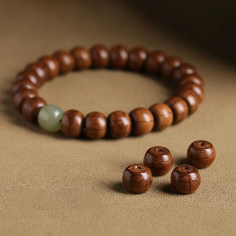 Bracciale Buddha Stones Natural Abelia Biflora Wood Hetian Jade Bamboo Bead che allontana gli spiriti maligni