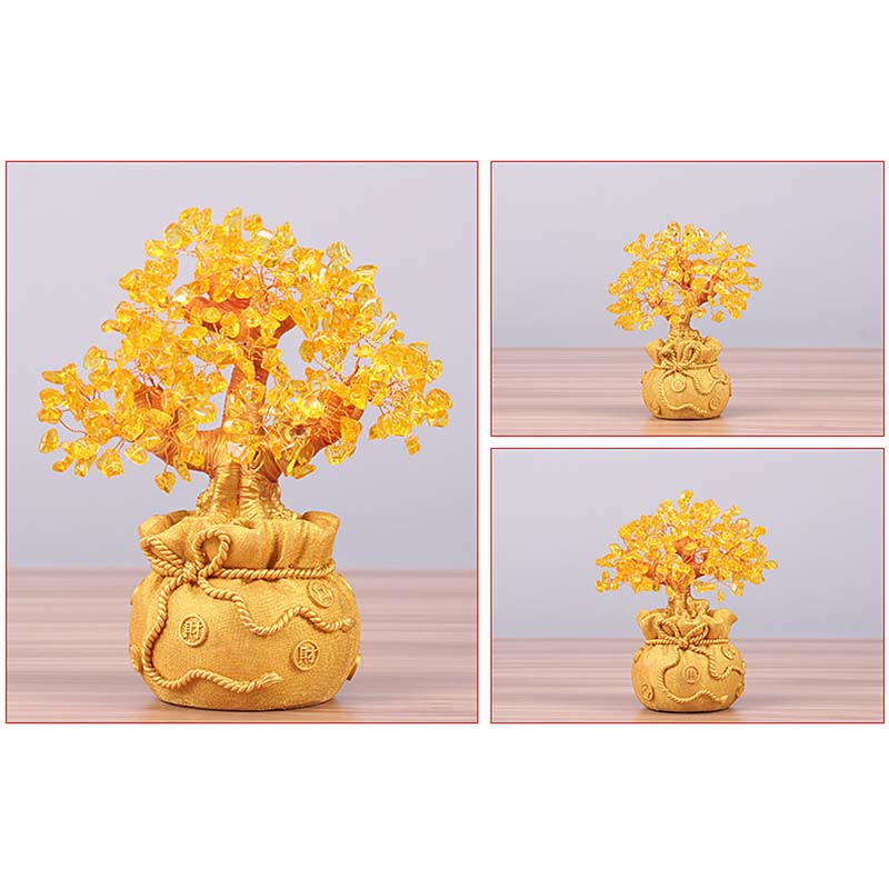 Buddha Stones Ornamento in pietra preziosa naturale citrino per l'albero dei soldi - Feng Shui per la prosperità - image 13