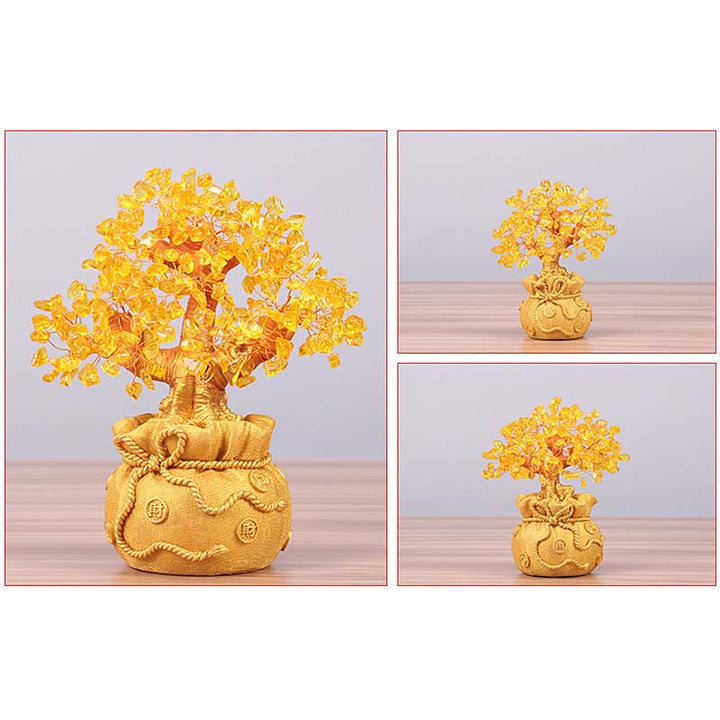 Buddha Stones Ornamento in pietra preziosa naturale citrino per l'albero dei soldi - Feng Shui per la prosperità - image 13