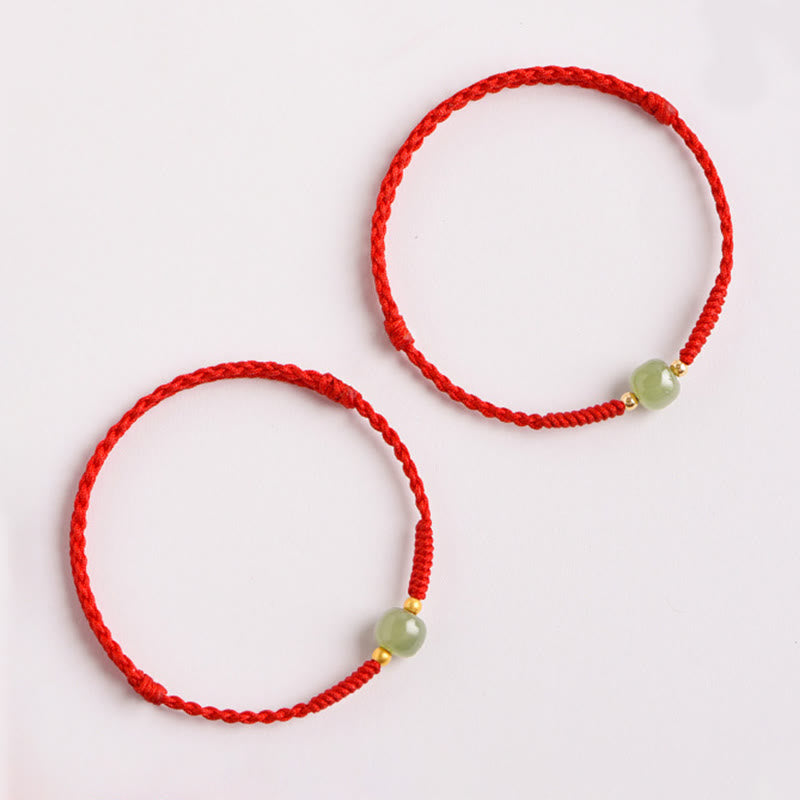 Bracciale intrecciato con Buddha Stones e portafortuna