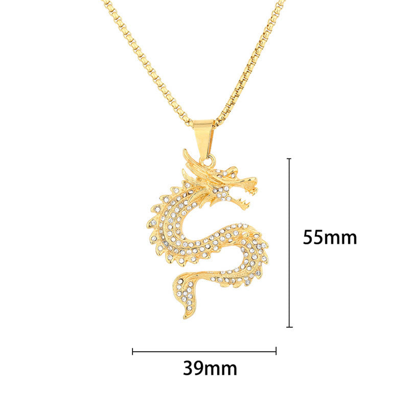 Collana con ciondolo di protezione in zircone con drago dello zodiaco cinese Buddha Stones - image 6