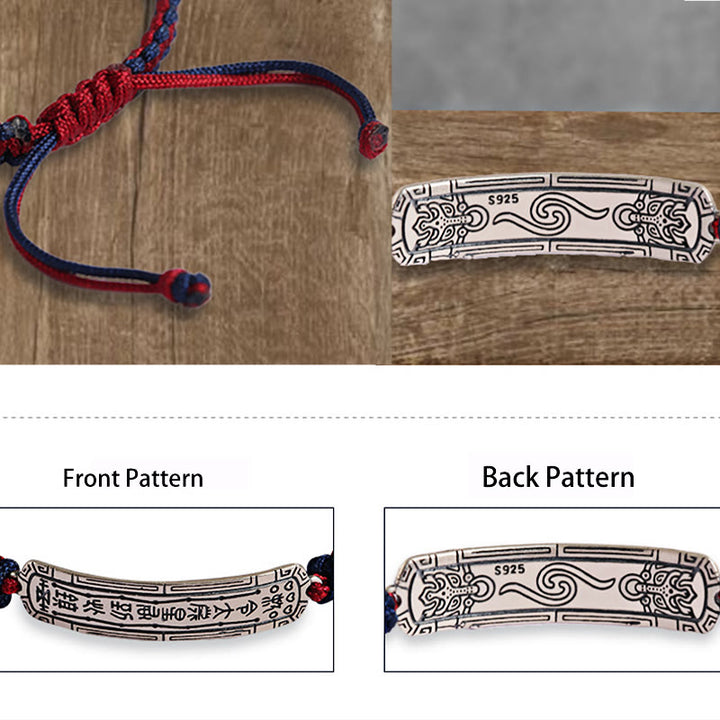 Braccialetto di protezione con amuleto della pace in argento sterling 925 Buddha Stones